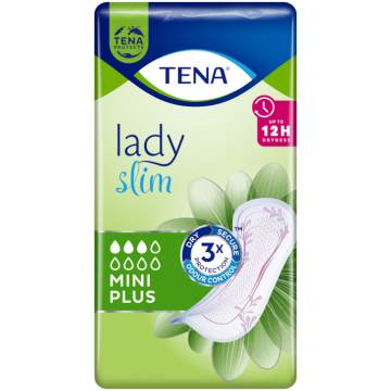 TENA Lady Slim Mini Plus - Урологични превръзки - 3 капки - 250 мл х16 бр. 