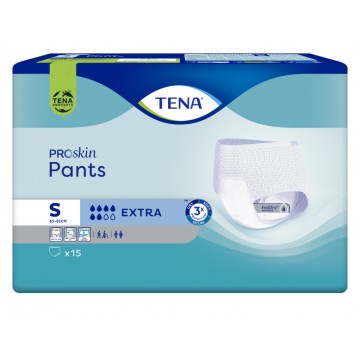 TENA Pants EXTRA - Еднократно бельо, 6 капки - 1440мл, Размер S (65 - 85 см), 15 бр/опак TENA Pants EXTRA - Еднократно бельо, 6 капки - 1440мл, Размер S (65 - 85 см), 15 бр/опак