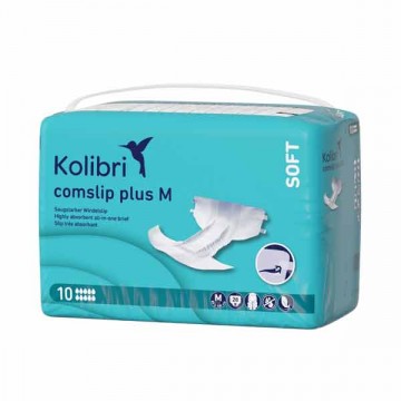 Kolibri Slip Soft Plus - Силно абсорбиращи пелени за възрастни, 10 капки - 3000  мл, Размер M (80 - 135 см), 28 бр/опак