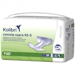 Kolibri Slip Premium Supra - Силно абсорбиращи пелени за възрастни, 9 капки - 2400 мл, Размер XS/S (38 - 105 см), 28 бр./пак.