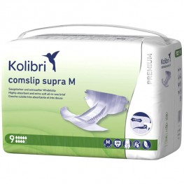 Kolibri Slip Premium Supra - Силно абсорбиращи пелени за възрастни, 9 капки - 2900 мл, Размер М (80 - 145 см), 28 бр./пак.