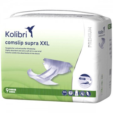 Kolibri Slip Premium Supra - Силно абсорбиращи пелени за възрастни, 9 капки - 3200 мл, Размер XXL (150 - 185 см), 28 бр./пак.