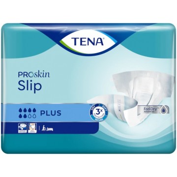 TENA Slip ProSkin Plus - Пелени за възрастни хора при средна до тежка инконтиненция - 6 капки - 1650 мл - Размер S (56 - 85 см) - 30 бр/опак TENA Slip ProSkin Plus - Пелени за възрастни хора при средна до тежка инконтиненция - 6 капки - 1650 мл - Размер S (56 - 85 см) - 30 бр/опак