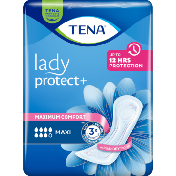 TENA Lady Protect + Maxi Урологични превръзки - 7 капки - 798 мл х12 бр. TENA Lady Protect + Maxi Урологични превръзки - 7 капки - 798 мл х12 бр.