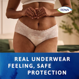 TENA Silhouette Plus - Дискретно бельо за жени с ниска талия, цвят Бял, Размер L, 10 бр./опак.