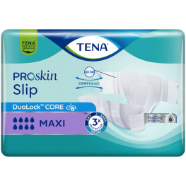 TENA Slip ProSkin Maxi - Пелени за възрастни хора при тежка до изключително тежка инконтиненция  - 8 капки - 3220 мл- Размер М (73 - 122 см)- 24 бр/опак 