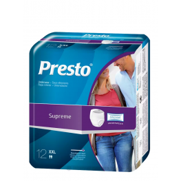 Presto Discreet Supreme Дискретно еднократно бельо, Размер XXL (160-200см), 12 бр/опак