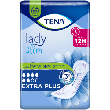 TENA Lady Slim Extra Plus InstaDRY - Урологични превръзки - 6 капки - 600мл х 8бр. 